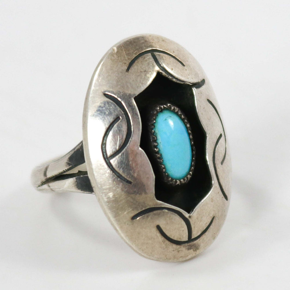 1970s Turquoise Shadowbox Ring by Vintage Collection - Garland's
