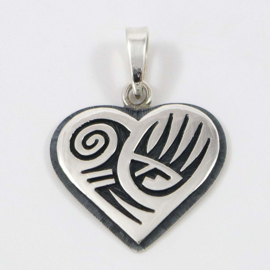 Badger Paw Heart Pendant by Ruben Saufkie - Garland's
