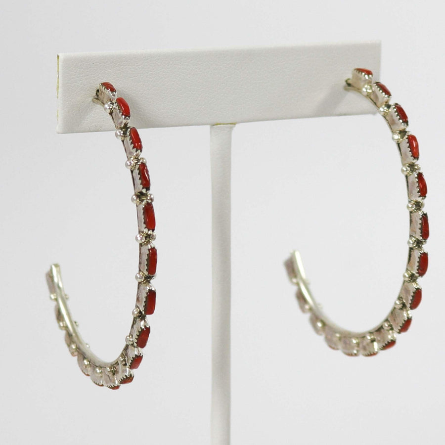 Coral Hoop Earrings by Alvin and Aurelia Hughte - Garland's