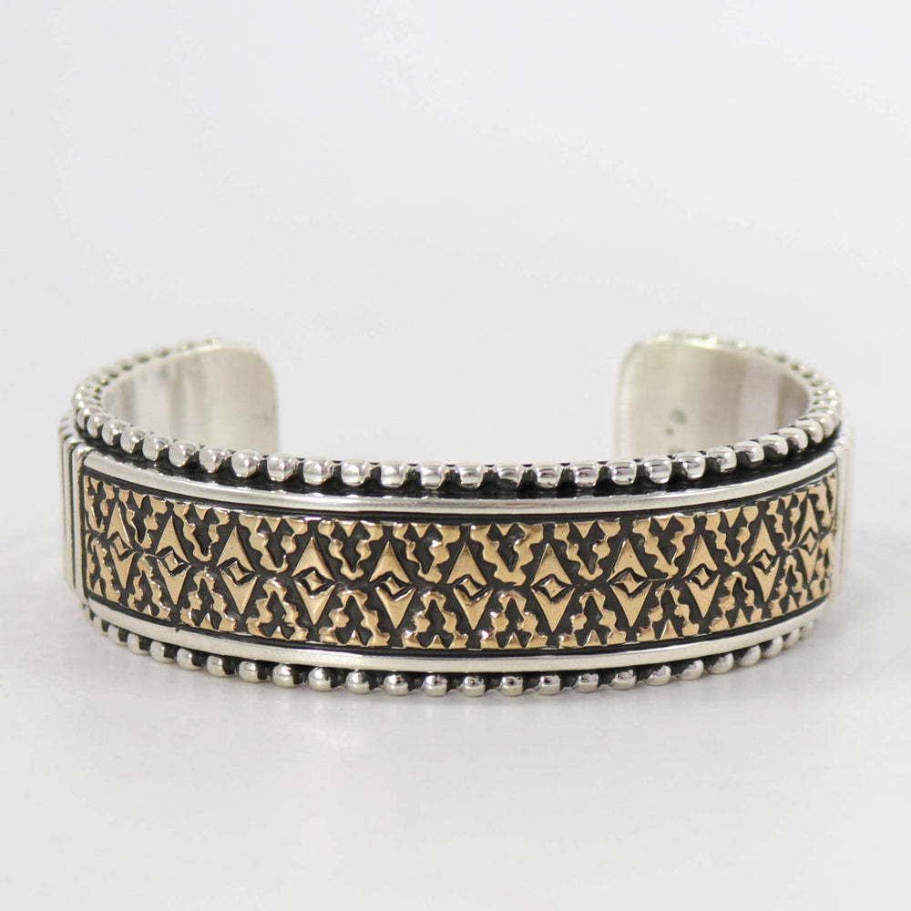 Gold on Silver Cuff by Johnathan Nez - Garland's