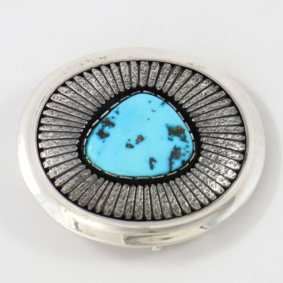 Kingman Turquoise Buckle by Al Joe - Garland's