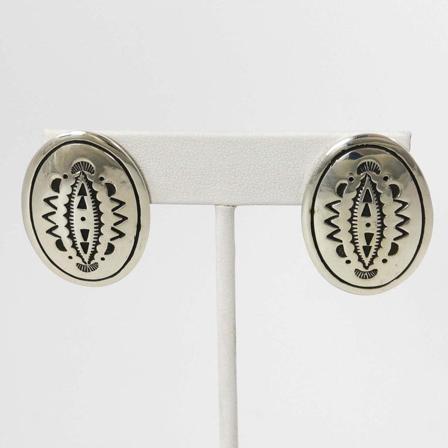 Stamped Silver Earrings by Charlie John - Garland's
