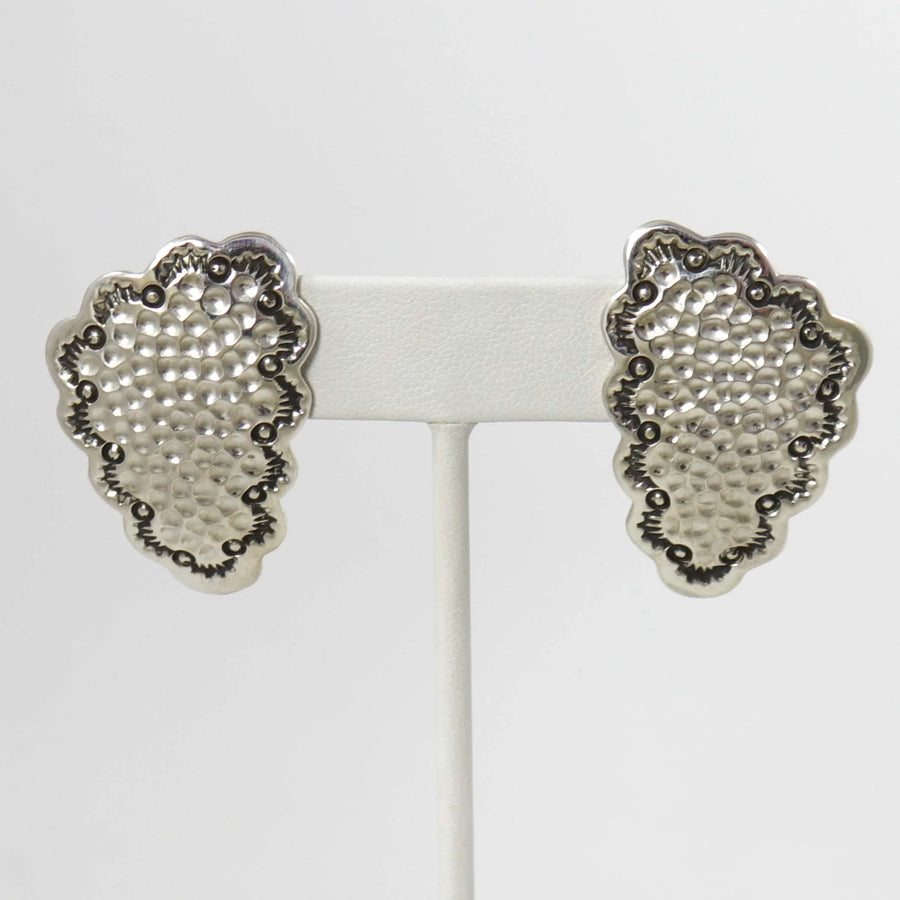 Stamped Silver Earrings by Debbie Silversmith - Garland's