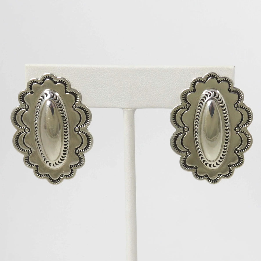 Stamped Silver Earrings by Fidel Bahe - Garland's
