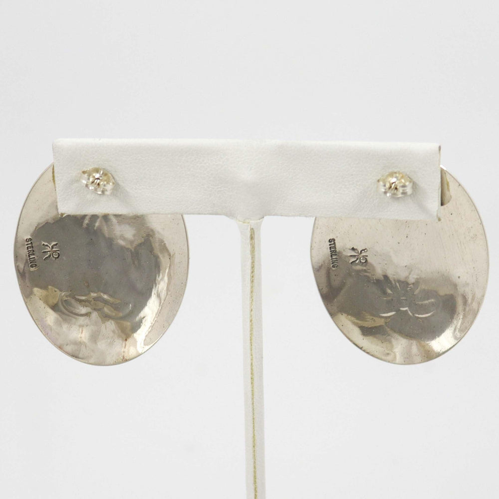 Stamped Silver Earrings by Kenneth Redhorse - Garland's