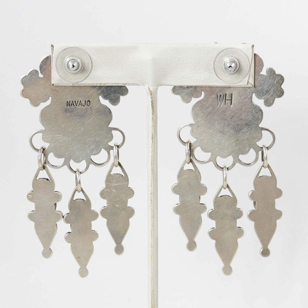 Turquoise and Coral Earrings by Wade Henderson - Garland's