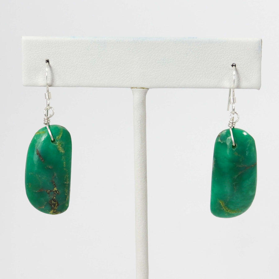 Turquoise Slab Earrings by Ray Lovato - Garland's