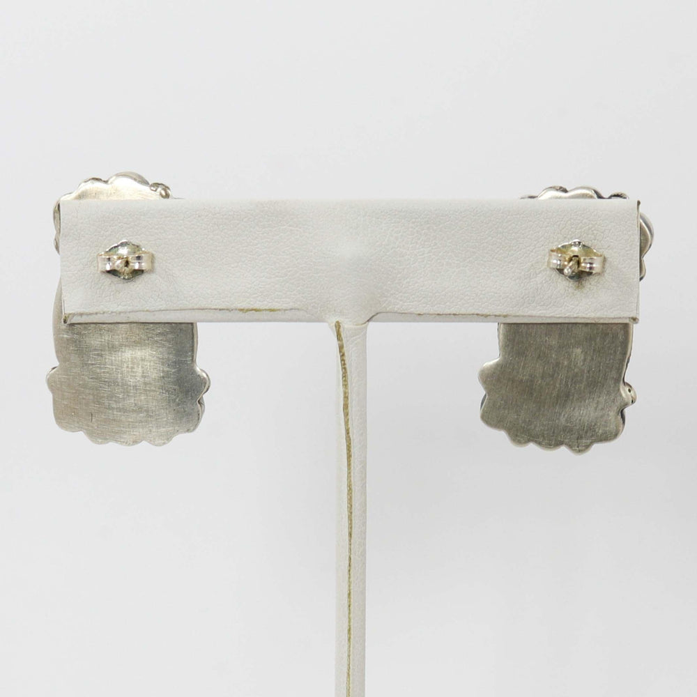 White Buffalo and Onyx Earrings by Lee Sandoval - Garland's