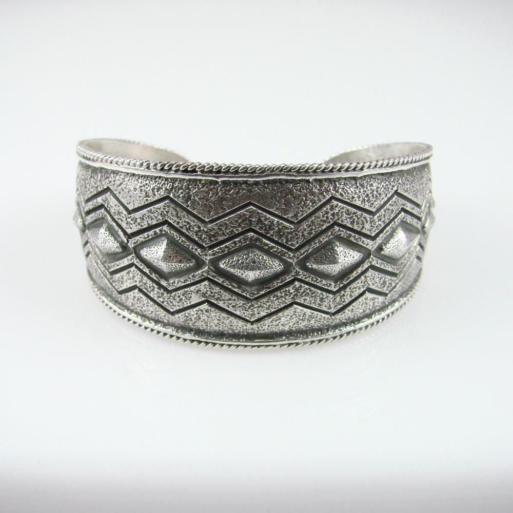 Stamped Silver Cuff by Fidel Bahe - Garland's