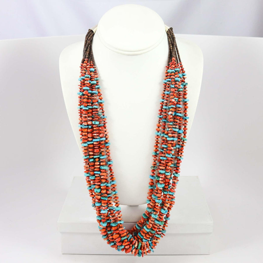 Turquoise and Spiny Necklace by Kenneth Aguilar - Garland's